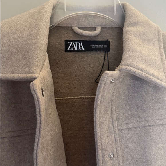 Zara Cream Wool Blend Jacket New - Picture 4 of 4